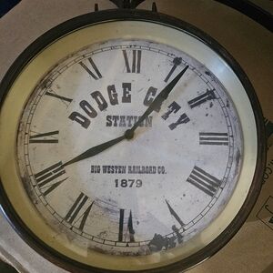 Antique-Inspired Wall Clock with Black and Cream Frame